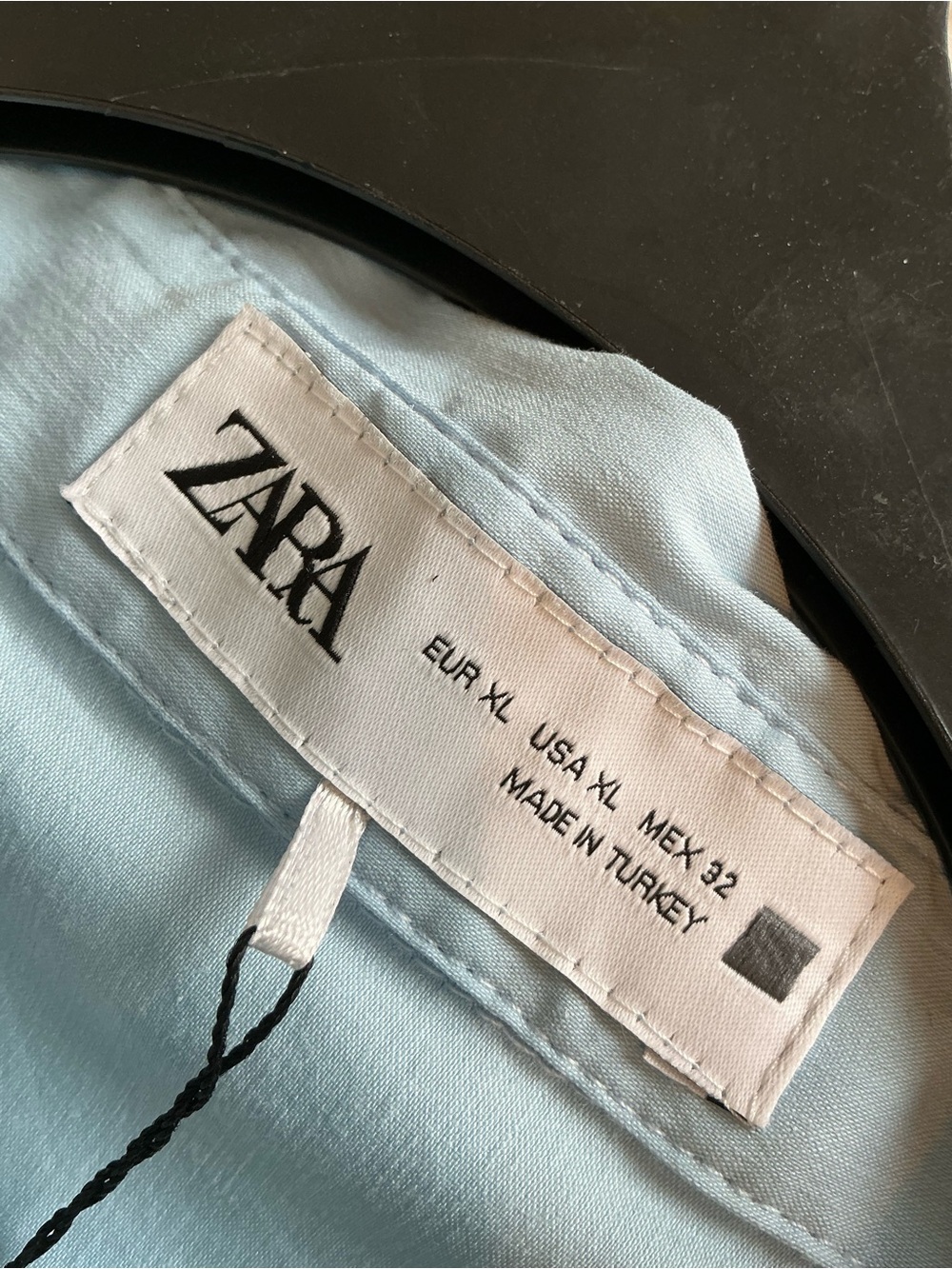 Zara Pale Blue Dress XL 49” long elastic smocked waist NWT New short sleeves - Picture 4 of 6